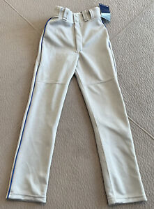 Majestic Pro Style Piped Youth 894Y Baseball Pants Gray/Blue Size Small NWT