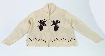 Vintage Pinnacle Beige Wool Sweater Antler Deer Motif Size Medium #300 - Image 1 of 4