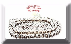 (No-Ring) Drive Chain Chrome Plated 530 x120 Link For Suzuki GSXR 1000 GSX-R750 - Picture 1 of 3