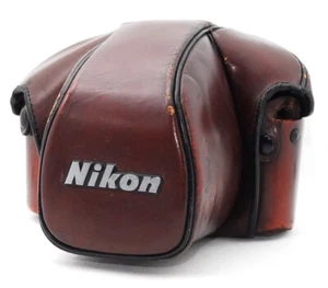 【Exc+5】Nikon CF-22 CF-23D Leather Camera Red Brown Case For F3 Eyelevel JAPAN - Picture 1 of 14