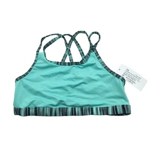 TYR Girls Bikini Swim Top Racerback Strappy Blue Black L - Picture 1 of 4