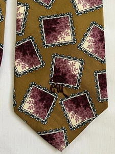 Countess Wara Novelty Tie VTG Necktie Ferns Leaves in Picture Frames 3.5" Wide - Picture 1 of 8