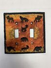 VTG Big Sky Carvers Big Game Hunting Lodge Double Light Switch Wall Plate Cover