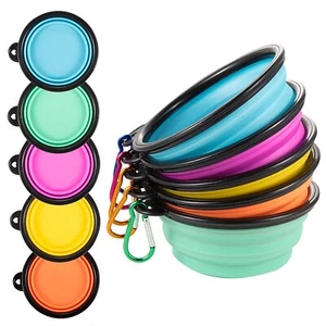 Collapsible Dog Bowls, Travel Dog Cat Water Bowl Portable Foldable Food Dishes - Picture 1 of 7