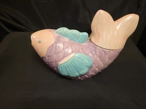 Vintage große Keramik Fisch Keksdose - Bild 1 von 3