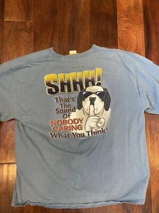 Big Dogs Long Sleeve Shirt Mens L Crew Neck Solid Blue Pullover Graphic T 2006 - Picture 1 of 8