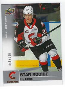 FILIP KOFFER 2019-20 UPPER DECK CHL HOCKEY STAR ROOKIE EXCLUSIVES /100