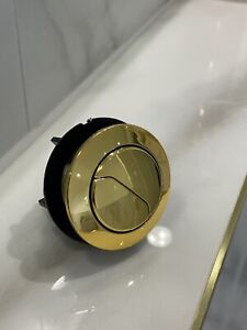 Gold Bathroom Brass Dual Toilet Flush Push Mechanism Button Universal