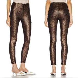 MOTHER The High Waisted Seamless Looker Ankle Slither Black Snake Size 29 NEW - Picture 1 of 12