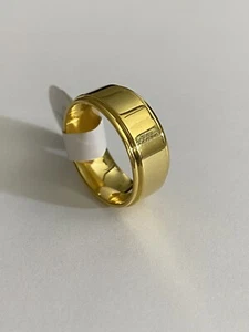 8MM Gold Stainless Steel Ring Band Titanium Women Mens Size 7 Wedding Ring - Picture 1 of 2