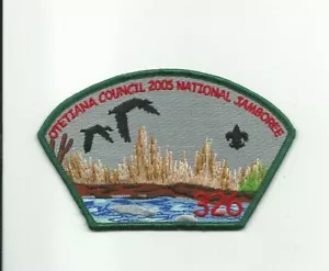 AR SCOUT BSA 2005 JAMBOREE JSP OTETIANA COUNCIL NEW YORK OS GREEN RE 326 FUSIONIERT - Bild 1 von 1