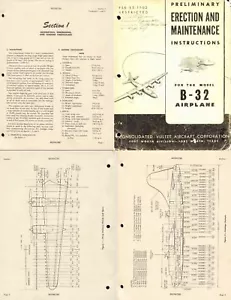 Consolidated B-32 Dominator 1940's Maintenance Archive WW2 rare detailed manual  - Picture 1 of 13
