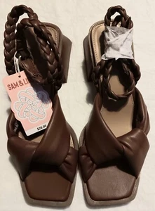 Sam & Libby Women's Sutton Ankle Strap Sandal Dark Brown Vegan SIZE 8 New W/Tag! - Picture 1 of 8