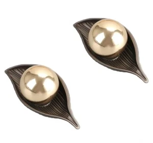 2 Pcs Dresser Drawer Pulls Leaf Single Hole Drawer Handle - Picture 1 of 7