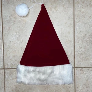 HALCO CHRISTMAS BURGUNDY VELVET SANTA HAT COSTUME ACCESSORY AE7909 - Picture 1 of 2