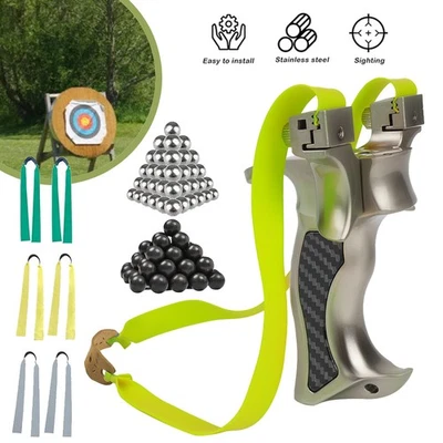 MARKENLOS Jagd Steinschleuder Profi Outdoor Sportschleuder Zwille Katapult Schleuder Set