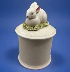 Fitz Floyd Bunny Rabbit Lidded Jam Honey Jar 1981 RARE 5” - Picture 1 of 7