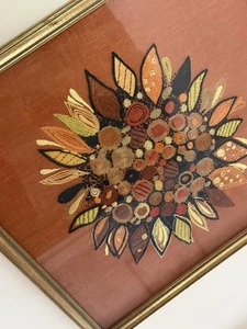 Vintage picture crewel Embroidery mcm 70s Penelope - Picture 1 of 4