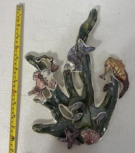 Clayworks von Blue Sky Heather Goldminc Korallen Cluster Seepferdchen Fisch Wandhänger - Bild 1 von 7