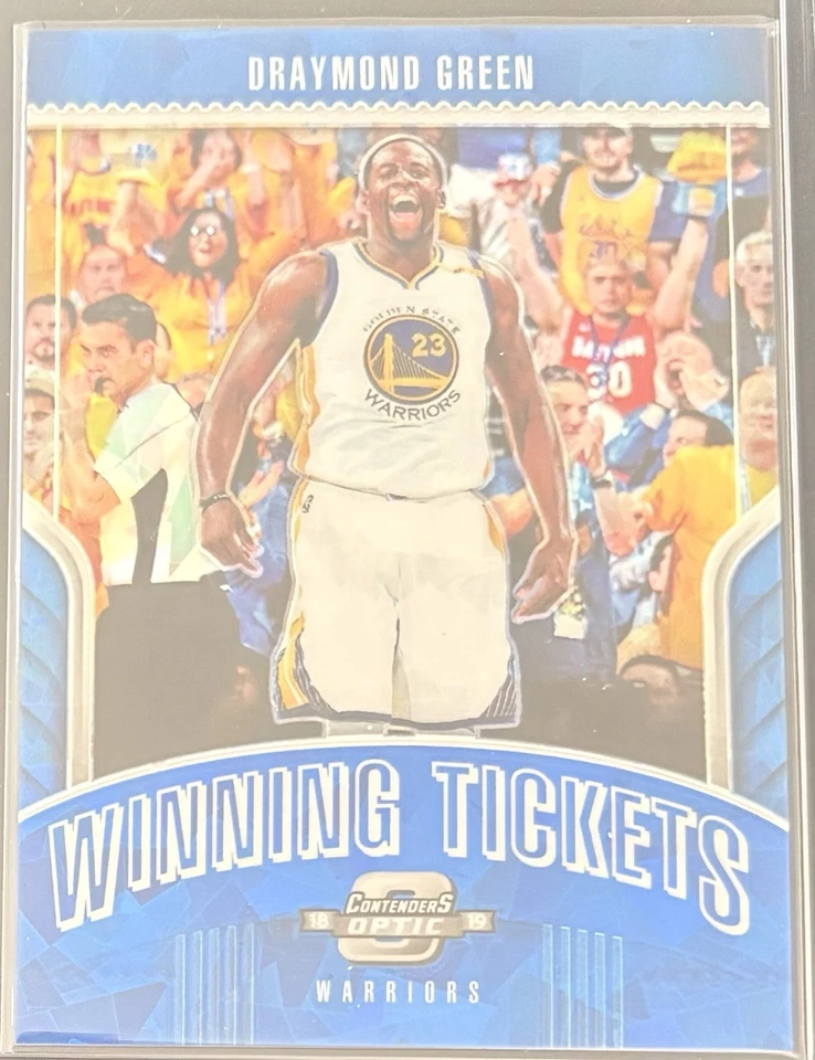 2018 Contenders Optic Winning Tickets Prizms Blue Cracked Ice Draymond Green #10 - Image 1 of 2