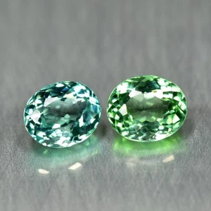 0.75Ct (2Pcs) Round Pair _ Neon Bluish Green Color Unheated Paraiba Tourmaline - Picture 1 of 1