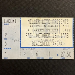 1993 Hawaii Blaisdell Arena LA Lakers Vs Utah Jazz Ticket Stub (BINLU) - Picture 1 of 2