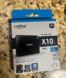 New Crucial X10 Pro 2TB USB-C External SSD - Black - SEALED - Bild 1 von 1