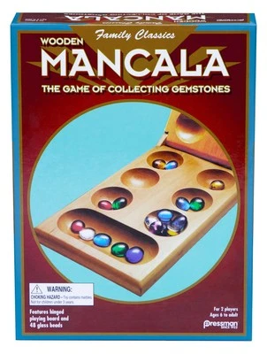 Pressman Mancala - Real Wood Folding Set, With Multicolor Stones By Pr - Image 1 of 4