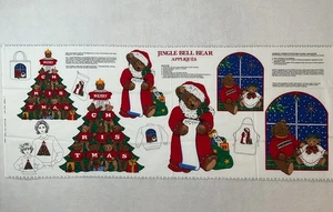 VIP Stoff Panel Jingle Bell Bär Applikationen Cranston Weihnachten Baumwolle Vintage  - Bild 1 von 9