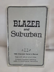 Chevrolet Blazer & Suburban 1986 Owners Operators Manual Book Original Vintage - Foto 1 di 2