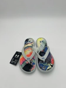 Under Armour Sandals Women’s- Size 7 - Marbella VII Graphic FB Flip Flops NEW - Picture 1 of 5