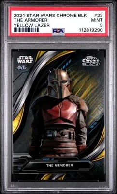 2024 Topps Chrome Black Star Wars The Armorer Yellow Lazer /75 #23 - Image 1 of 2