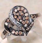  3ct Padparadscha Sapphire & Topaz 925 Sterling Silver Ring Sz 8 L1-5