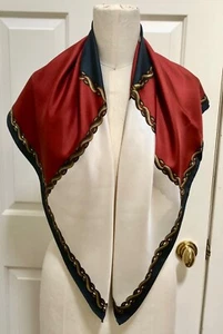 New Rare Robert Lee Morris 100% Silk Color Black Chain Scarf Made In Japan - Picture 1 of 6
