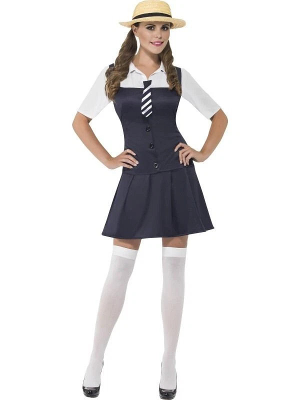 Ladies School Girl Fancy Dress Back To School Costume - Image 1 of 1