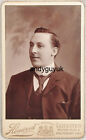 CDV HANDSOME YOUNG MAN HEAWOOD LEICESTER PATTERN TIE ANTIQUE PHOTO VICTORIAN