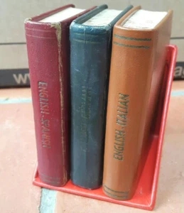 Vtg Midget Series English to: French, Italian, Spanish Burgess & Bowes Leather - Picture 1 of 4