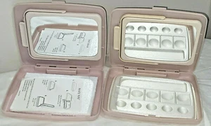 2 Lot MARY KAY Pink Dual Sided Magnifier Travel Makeup Mirror 6"x4" Compact Case - Picture 1 of 12