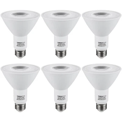 6-Pack PAR30 LED Bulb Long Neck, Dimmable Spotlight Bulbs, 3000K Warm White - Image 1 of 4