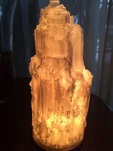 White Large Selenite Lamp And Cord Crystal Lamp Selenite Tower Gemstone Specimen - Picture 1 of 11