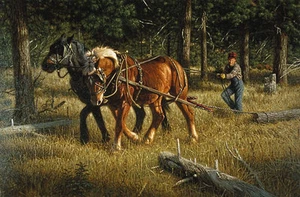 Tucker Smith   -  Skidding Logs  -  S/N Ltd Ed Print - Picture 1 of 1