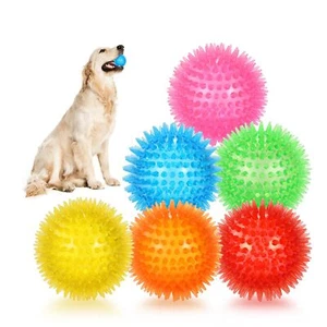 2.5”Squeaky Dog Toy Balls 6Color Pet Dog Play Fun Throw Fetch Balls for Teething - Picture 1 of 8