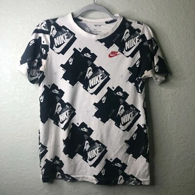 Nike Tee  "Shoe Box" All Over AOP Logo SWOOSH Stitched Sewn YOUTH T-Shirt  Sz XL - Image 1 of 4
