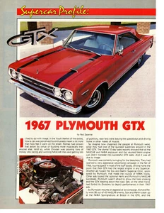 1967 PLYMOUTH BELVEDERE GTX 440/375-HP ~ GREAT 3-PAGE ARTICLE / AD - Imagen 1 de 1