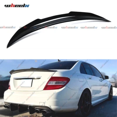 FOR 08-14 MERCEDES BENZ W204 C250 C300 GLOSS BLACK PSM STYLE TRUNK SPOILER WING - Image 1 of 4
