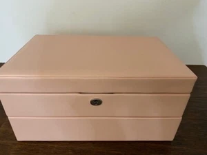 Pottery Barn Kennedy Vegan Leather Stackable Jewelry Box, Pink - Picture 1 of 6