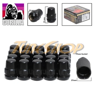 20 LOCK GORILLA HONDA ACURA BOLA RADIO STOCK OEM RUEDAS TUERCAS 12X1.5 NEGRO Foto 1 de 2