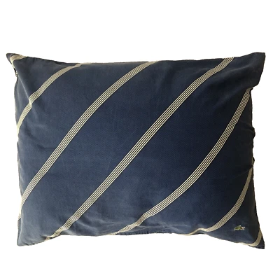 Juego de 2 fundas de almohada estándar Lacoste 20x25 algodón a rayas blanco marino cocodrilo Foto 1 de 4