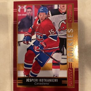 18–19 O-Pee-Chee Jesperi Kotkaniemi Glossy Rookies Red Parallel #R7