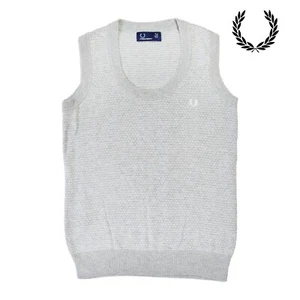 Women`s knitted logo gray t-shirt 8UK S Fred perry - Picture 1 of 10